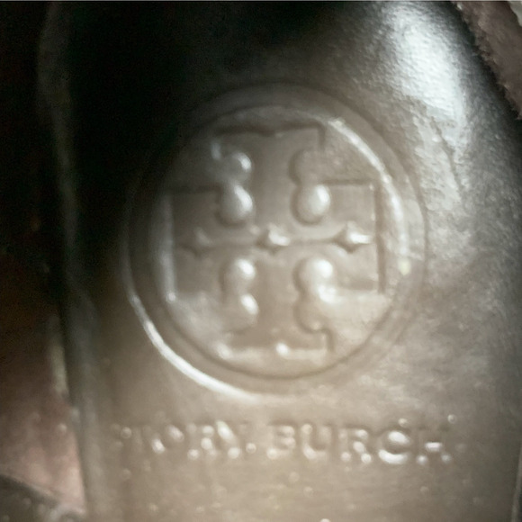 Tory Burch Dabney Knee High Wedge Boots Brown Croc Embossed Calf Leather Sz 6 - Picture 7 of 12